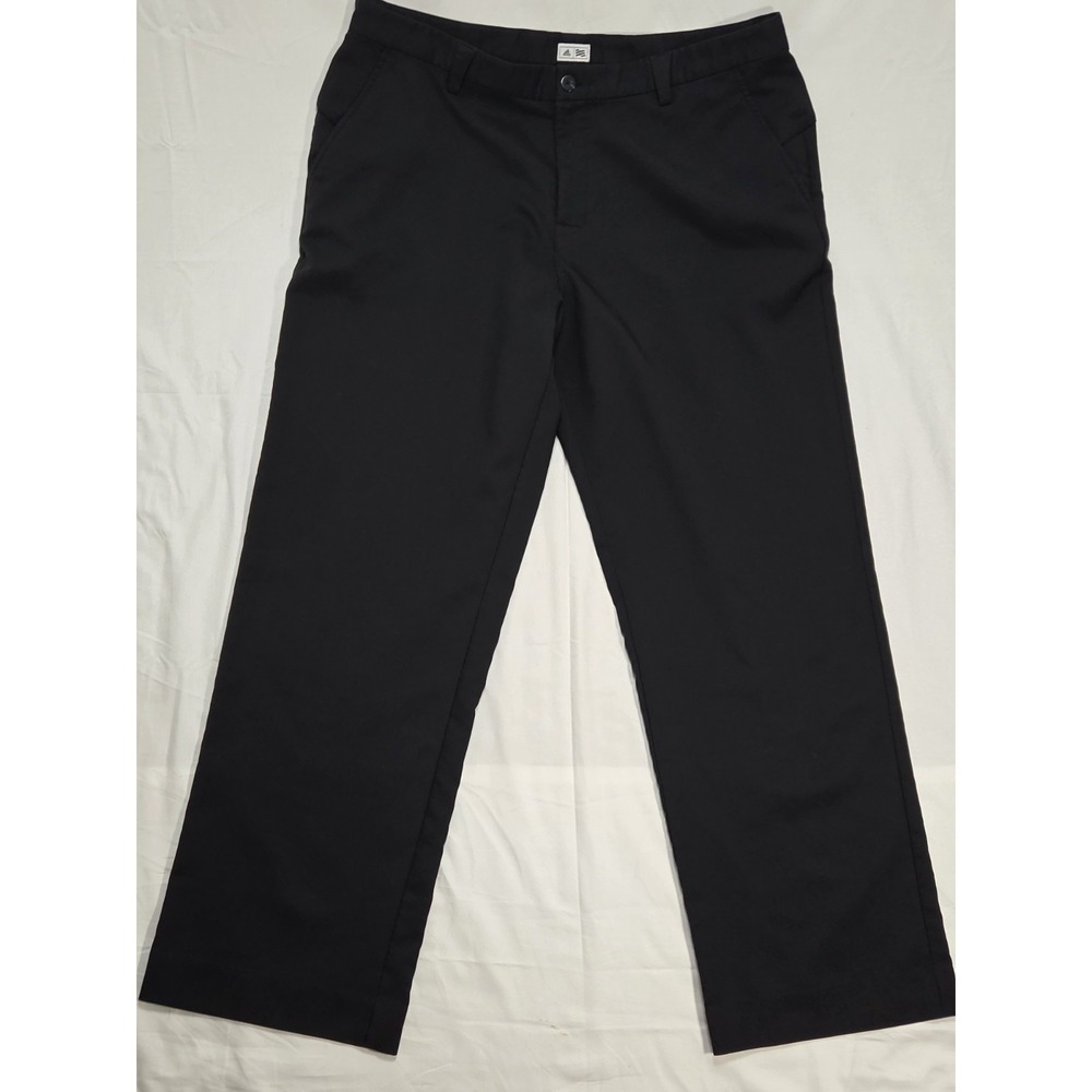 Adidas Mens Golf Pants 38x32 Black Ultimate365 Performance Stretch Flat Front